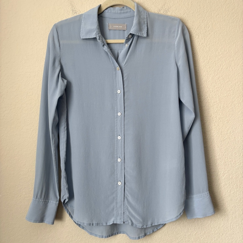 Light Blue Button-Up Women's Top